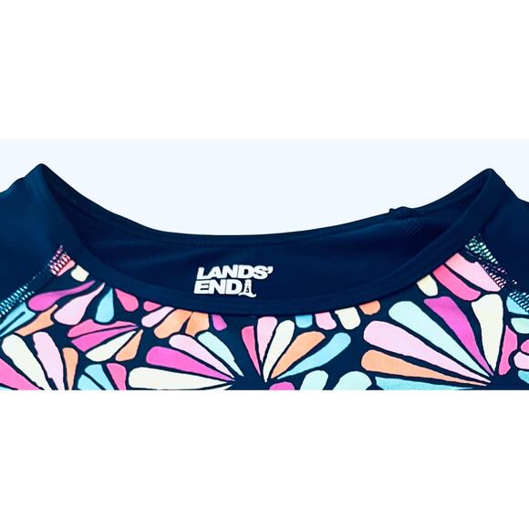 LANDS’ END LONG SLV CREW NECK PULL- OVER TOP, WOMENS, XL, NAVY BLUE-MULTICOLORS - Picture 2 of 11